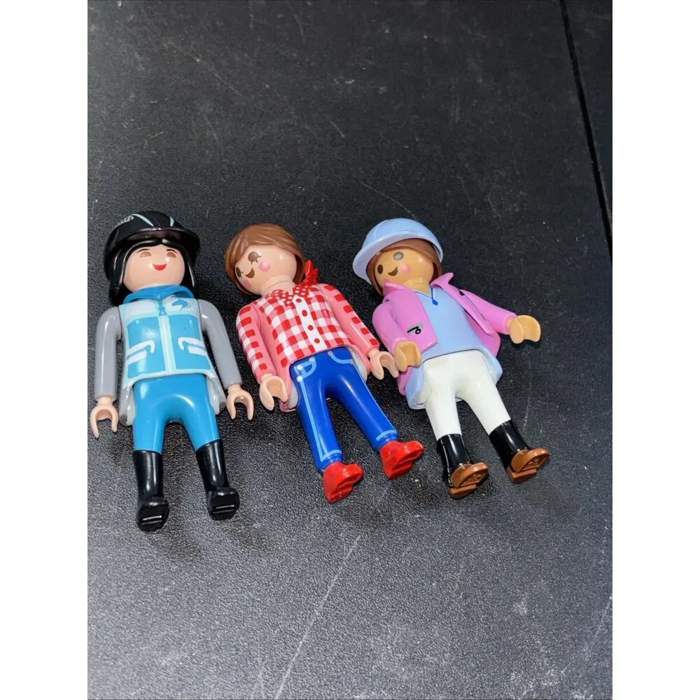 Playmobil Horses Riders 5 Pc set 2007 Geobra Pose Able
